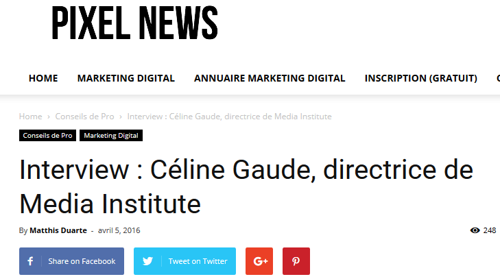 Pixelnews article Céline