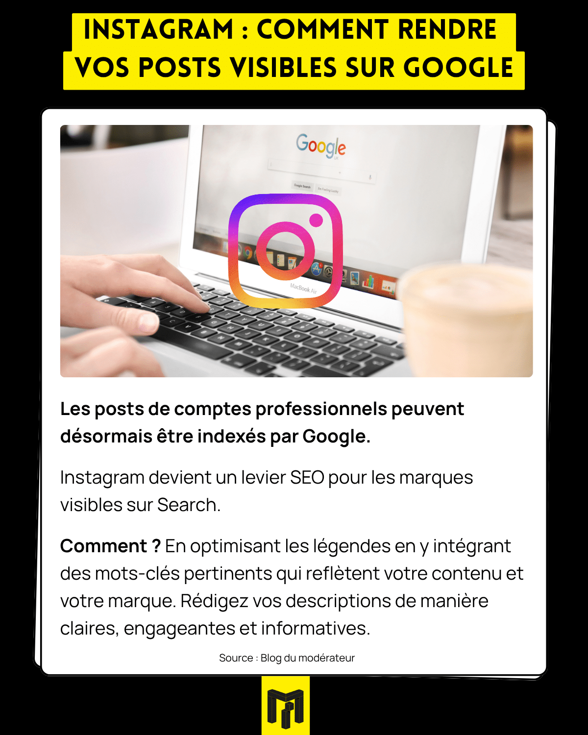 Media Institute - Social Media_ ce qu’il faut retenir Instagram _ comment rendre vos posts visibles sur Google