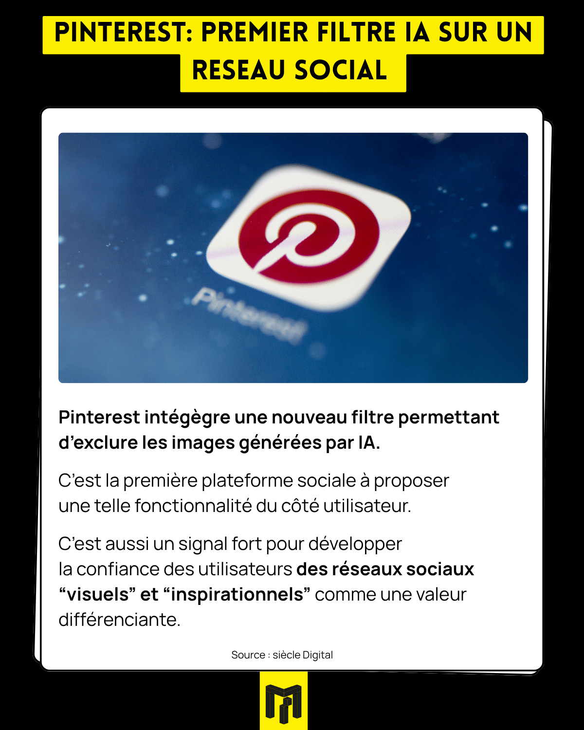 Media Institute - Social Media_ ce qu’il faut retenir -Pinterest_ premier filtre IA sur un reseau social